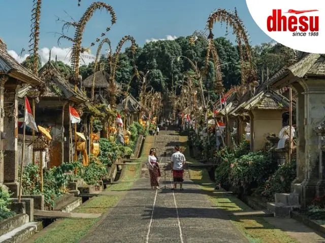 Penglipuran village traditional bamboo gates Bali