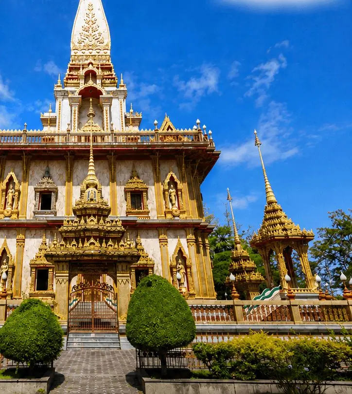 The gilded pagoda of Wat Chalong temple, Phuket